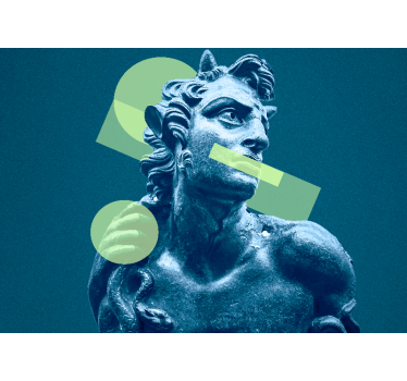 Fotomural arte estatua con formas geométricas - TenVinilo