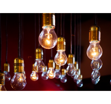 Fotomural vehículo lámpara edison en racimo - TenVinilo