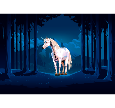Fotomural fantasía escena del unicornio majestuoso - TenVinilo