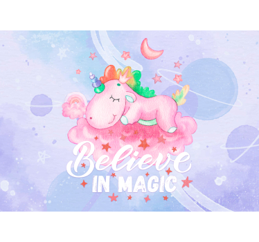 Mural de pared infantil nube de sueños unicornio - TenVinilo