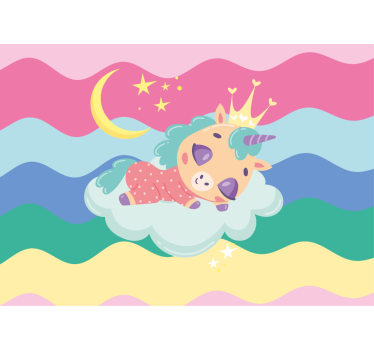 Fotomural gente unicornio durmiendo fantástico - TenVinilo