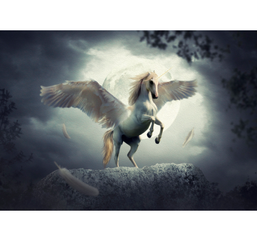Fotomural fantasía unicornio volador - TenVinilo
