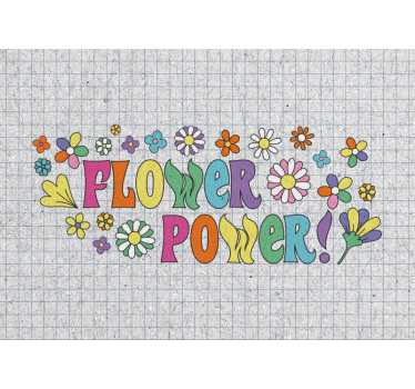 Mural de pared flores diseño poder floral - TenVinilo