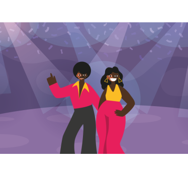 Fotomural de música pareja bailando en disco - TenVinilo