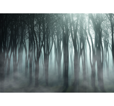 Fotomural bosque silueta de arboles brumosos - TenVinilo