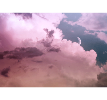 Fotomural cielo cielo nublado iluminado por la luna - TenVinilo
