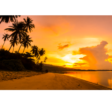 Papel pintado paisaje serenidad del atardecer tropical - TenVinilo