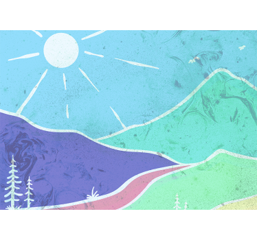 Papel pintado paisaje escena de paisaje montañoso - TenVinilo