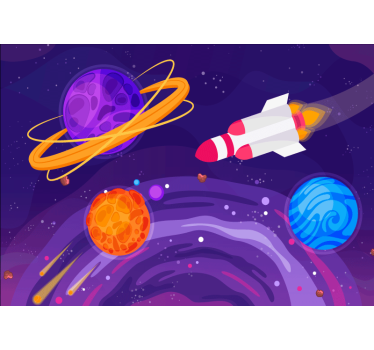 Fotomural fantasía cohete en el espacio - TenVinilo