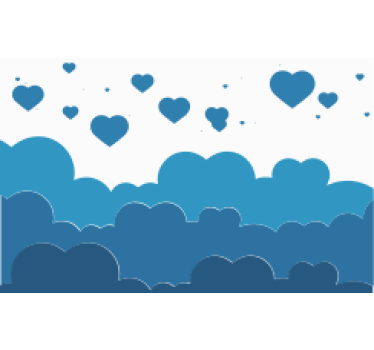 Fotomural de amor nubes y corazones - TenVinilo