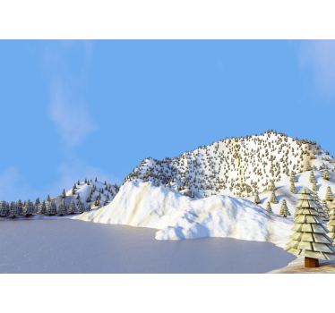 Papel pintado paisaje escena de montaña invernal - TenVinilo