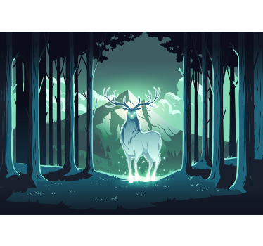 Fotomural animales ciervo majestuoso en el bosque - TenVinilo
