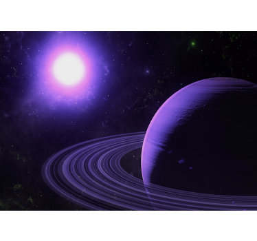 Fotomural espacio escena planetaria violeta - TenVinilo
