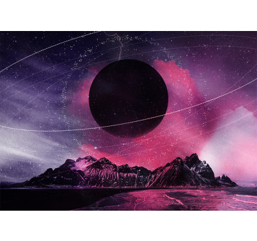 Fotomural espacio planeta negro cósmico - TenVinilo