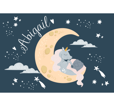 Mural de pared infantil sueño de unicornio nocturno - TenVinilo