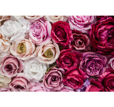 Mural de pared flores colección rosa hermosa - TenVinilo