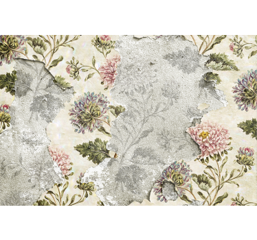 Mural de pared flores patrón floral vintage - TenVinilo