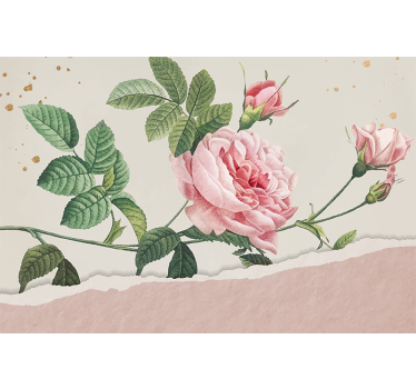Mural de pared flores ramo de rosas rosas - TenVinilo