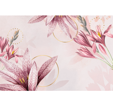 Mural de pared flores lirios rosados en flor - TenVinilo
