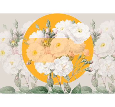 Mural de pared flores composición floral exuberante - TenVinilo