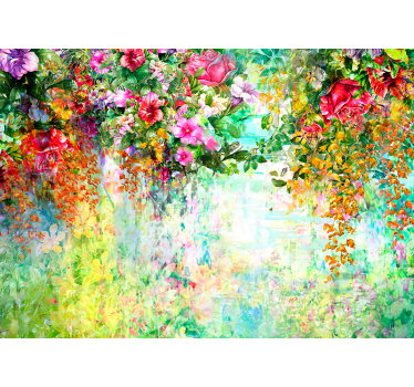 Mural de pared flores diseño de flores en flor - TenVinilo