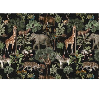 Fotomural animales escena de selva salvaje - TenVinilo