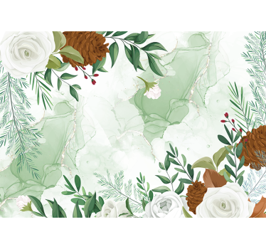 Mural de pared flores elegante arreglo floral - TenVinilo