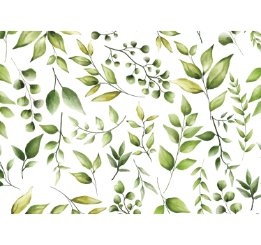 Mural de pared flores arreglo de hojas exuberantes - TenVinilo