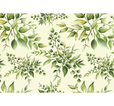 Mural de pared flores patrón de vegetación elegante - TenVinilo