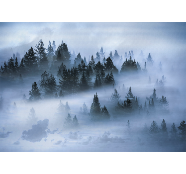 Fotomural naturaleza bosques verdes nebulosos - TenVinilo