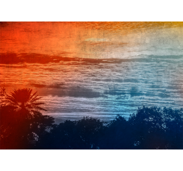 Papel pintado paisaje crepúsculo sobre las olas - TenVinilo