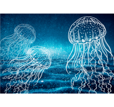 Mural para baño danza elegante de las medusas - TenVinilo