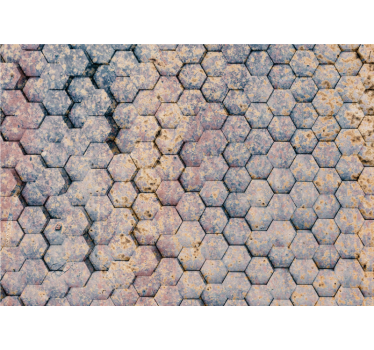 Fotomural textura patrón de piedra hexagonal - TenVinilo