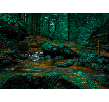 Fotomural bosque arroyo serene en el bosque - TenVinilo