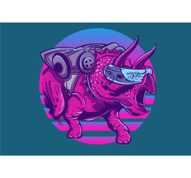 Fotomural animales triceratops futurista - TenVinilo