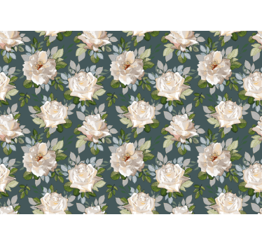 Mural de pared flores patrón floral de rosas - TenVinilo