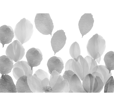 Fotomural de amapolas diseño de hojas elegante - TenVinilo