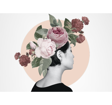 Mural de pared flores adorno floral para el cabello - TenVinilo