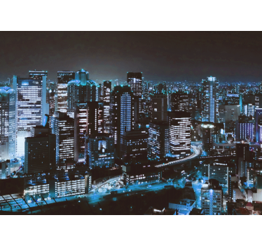 Fotomural ciudad skyline urbano nocturno - TenVinilo