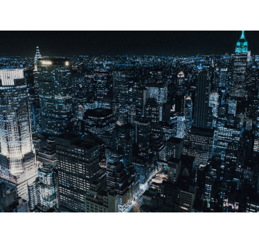 Fotomural nueva york vista del skyline nocturno - TenVinilo