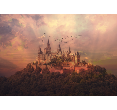 Fotomural fantasía castillo majestuoso paisaje - TenVinilo