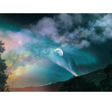 Fotomural espacio nebulosa de luz de luna celestial - TenVinilo