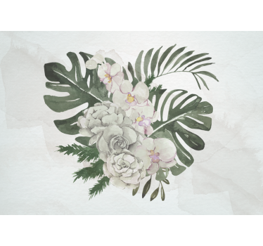 Mural de pared flores composición floral elegante - TenVinilo