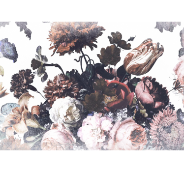 Mural de pared flores diseño de arreglo floral - TenVinilo