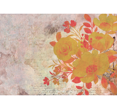Mural de pared flores composición floral amarilla - TenVinilo