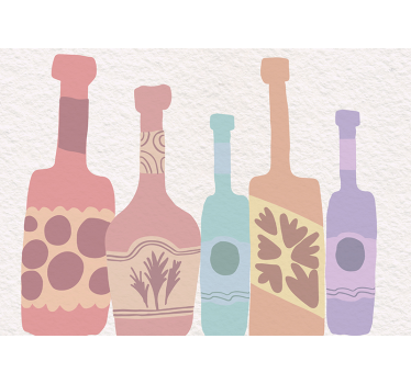 Fotomural arte colección de botellas estilizadas - TenVinilo