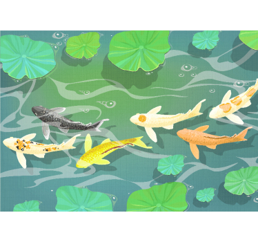 Fotomural animales estanque de peces koi - TenVinilo
