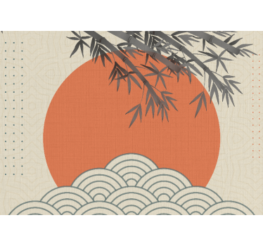 Fotomural zen bambú y sol naranja - TenVinilo