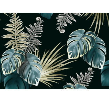 Papel pintado naturaleza elementos de follaje tropical - TenVinilo
