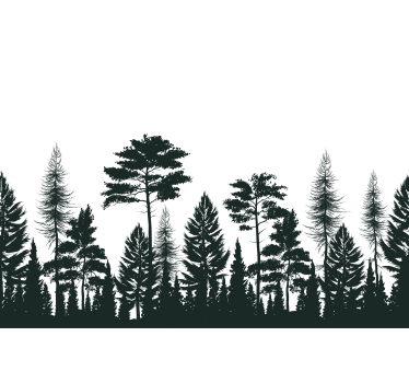 Fotomural naturaleza Árboles de pino silueteados - TenVinilo